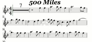 500 miles 纯钢琴伴奏
